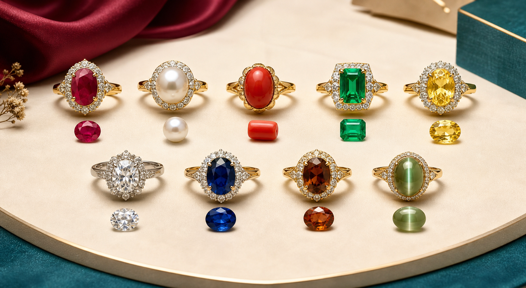 Premium gemstone rings and loose stones for astrology consultation and quote request